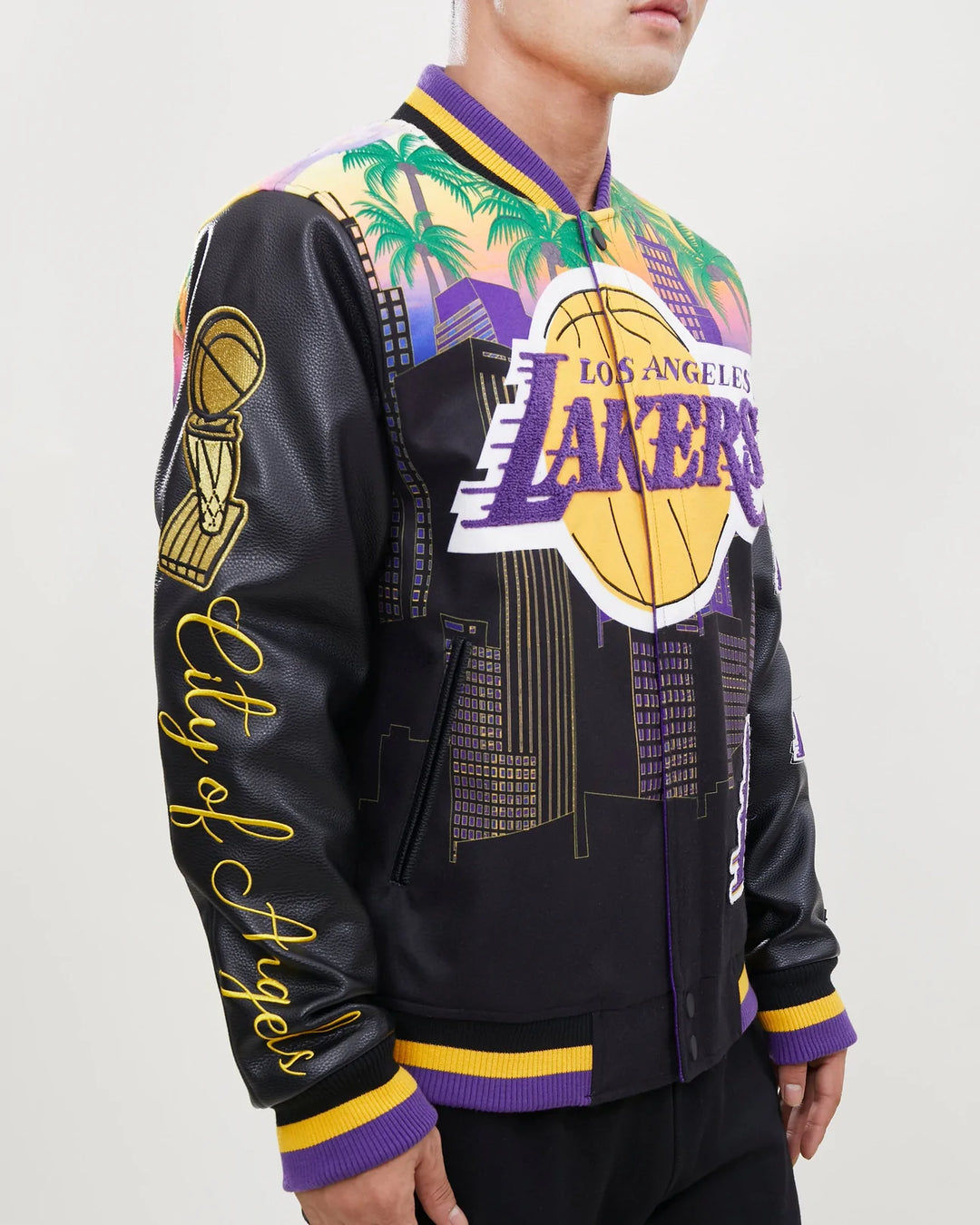 Los Angeles Lakers Pro Standard Remix Full-Zip Black Varsity Jacket M